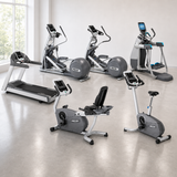 Precor Small Total Body Cardio Package - full set of 6 treadmills, ellipticals, AMT trainers, and upright/recumbent bikes, serviced and cleaned